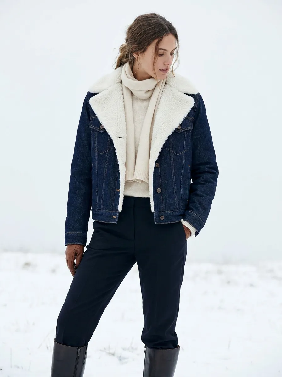 Detachable Shearling Collar