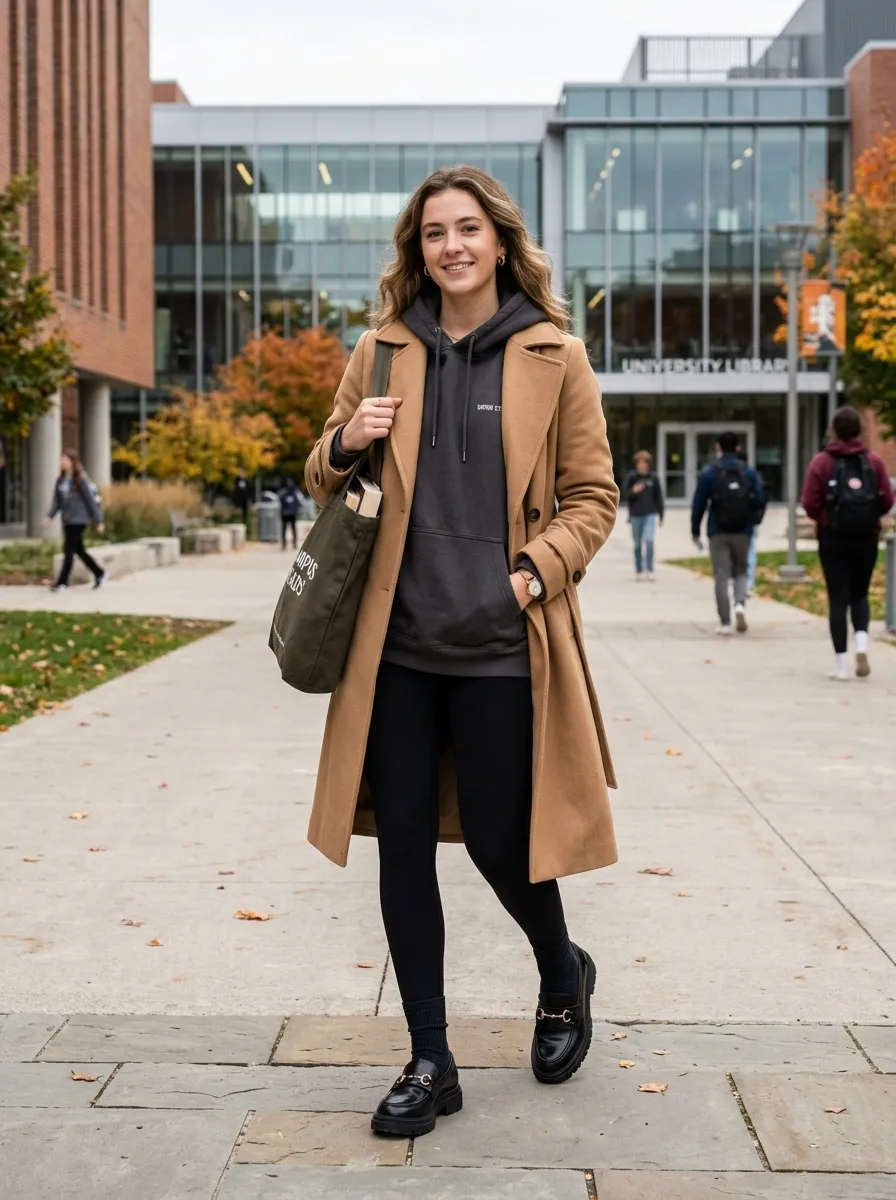 Oversized Hoodie with a Trench Coat