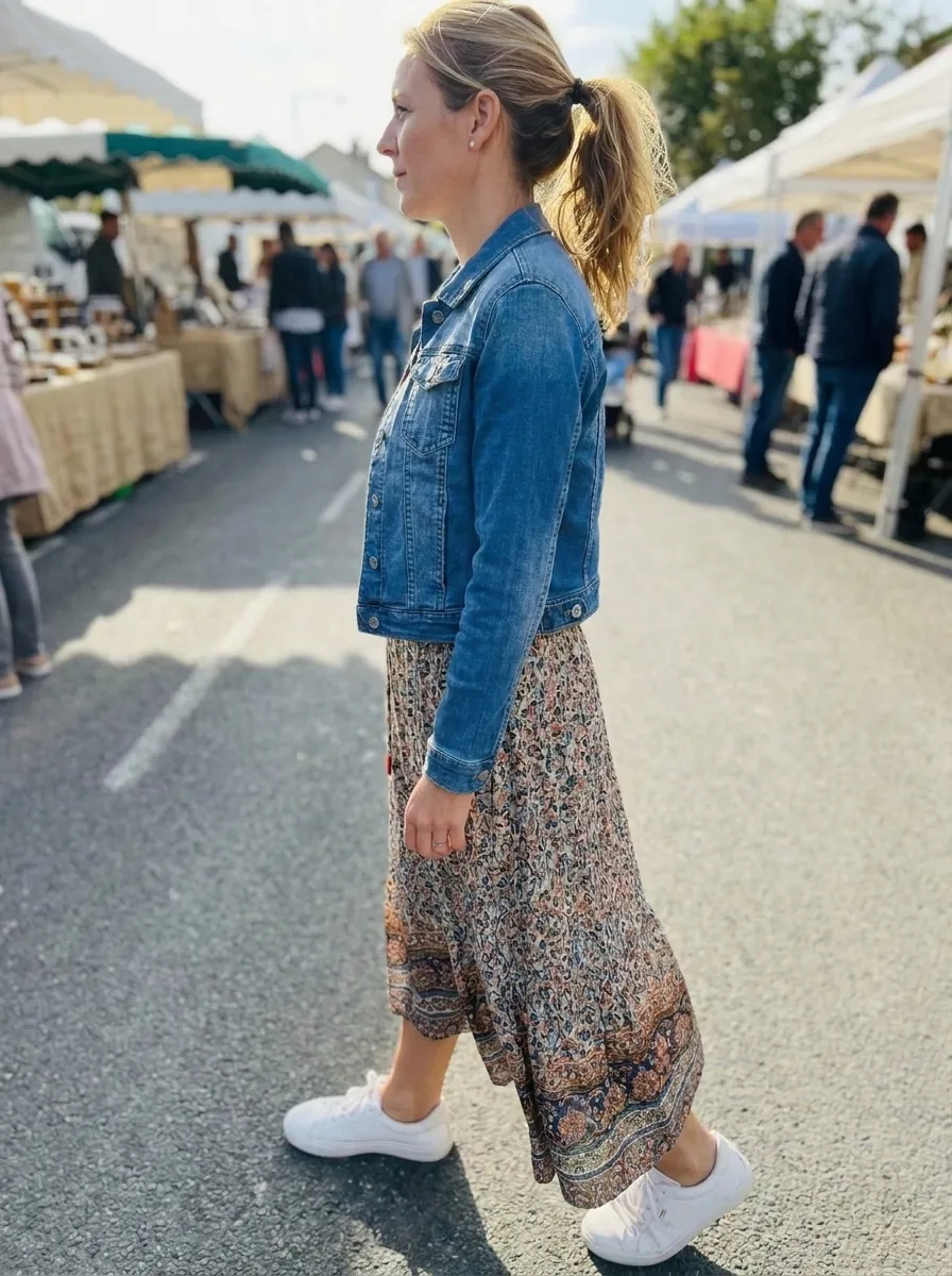 Denim Jacket Over A Maxi Skirt — 15 Fall Outfit Ideas Using Clothes You Already Own