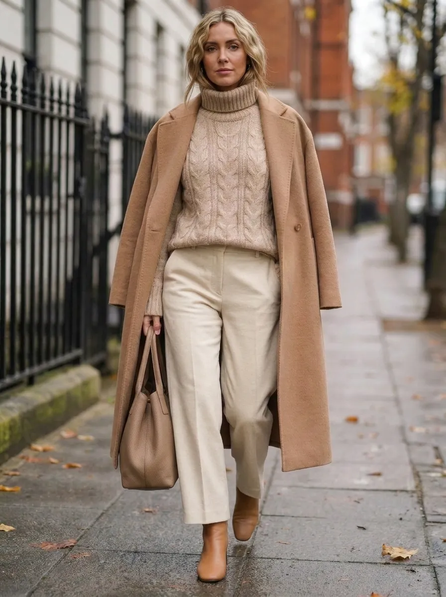 Monochromatic Neutral Layers — 15 Fall Outfit Ideas Using Clothes You Already Own