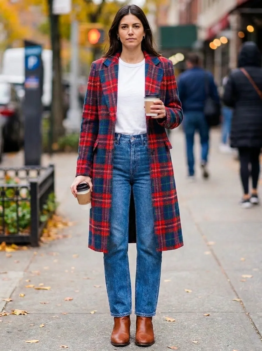 Statement Coat with Basic Denim — 15 Fall Outfit Ideas Using Clothes You Already Own