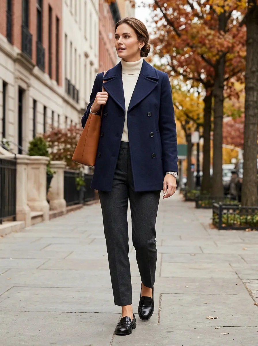 Peacoat and Tapered Trousers
