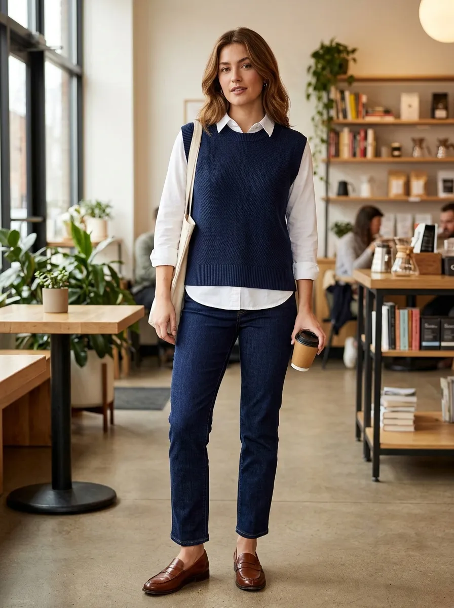 Sweater Vest and Button Down