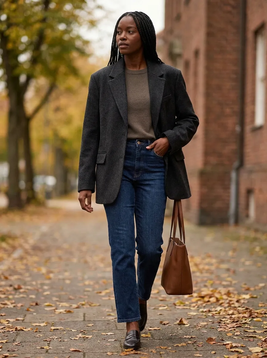 Oversized Blazer and Straight Leg Denim — 17 Easy Outfit Ideas for Fall Outfits for Black Women