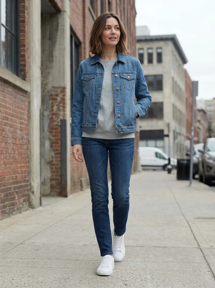 Denim Jacket and Hoodie — 18 Cute Winter Fashion Outfits to Pin and Wear